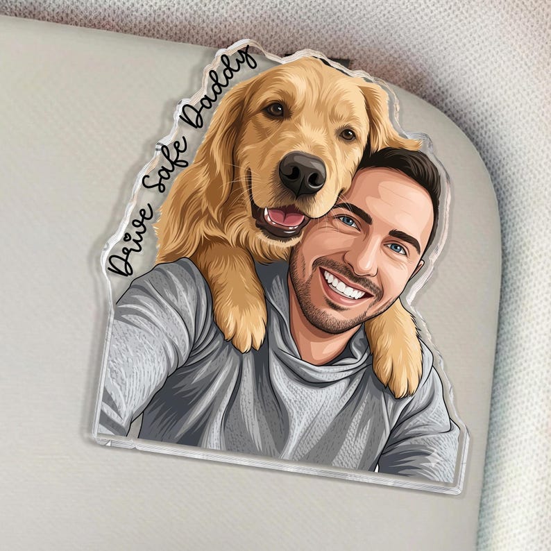 Custom Family Photo Fridge Magnet, Personalized Cartoon Portrait Magnet