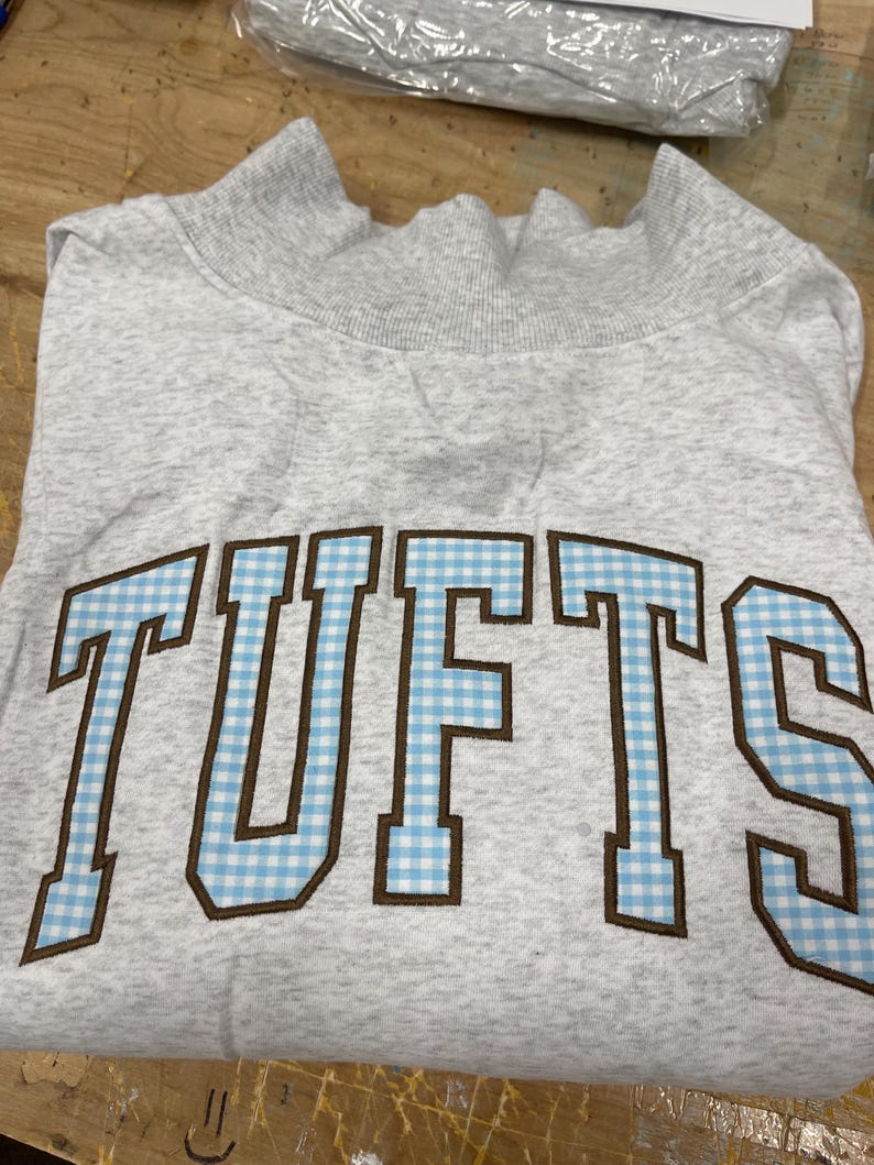 Custom Gingham Letter Game Day Pullover