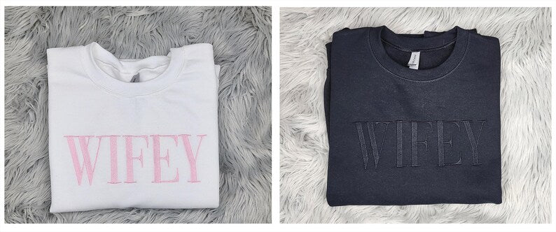 Wifey Embroidered Bridal Crewneck Sweatshirt