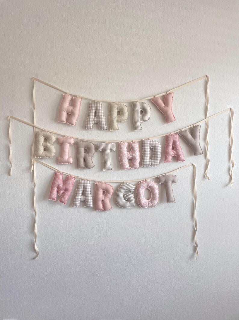Personalized Stuffed Fabric Letter Garland