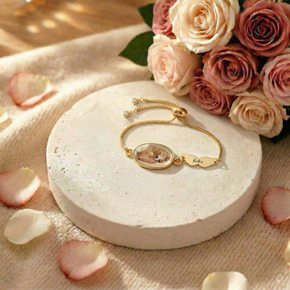 Forever With You Pet Bracelet - Custom Pet Photo & Engraved Charm Keepsake