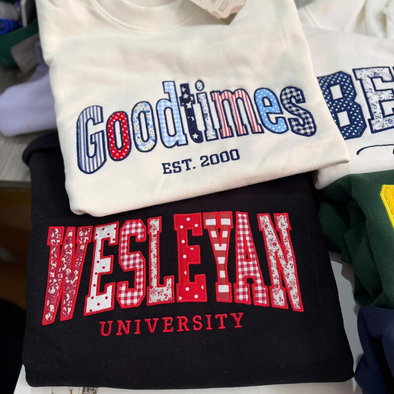 Personalized Patchwork Spirit Game Day Sweatshirt