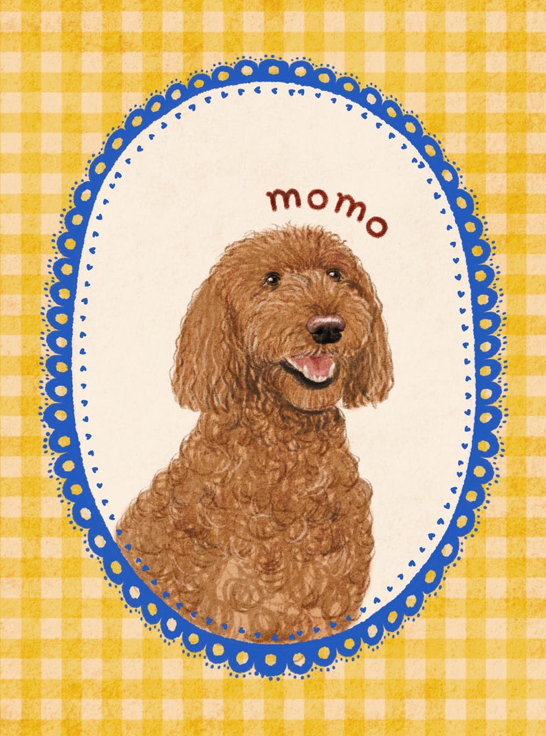 Personalized Hand-Drawn Starry Pet Portrait