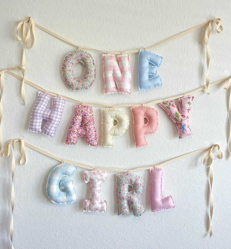 Personalized Stuffed Fabric Letter Garland