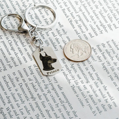 Custom Pet Portrait Engraved Keychain