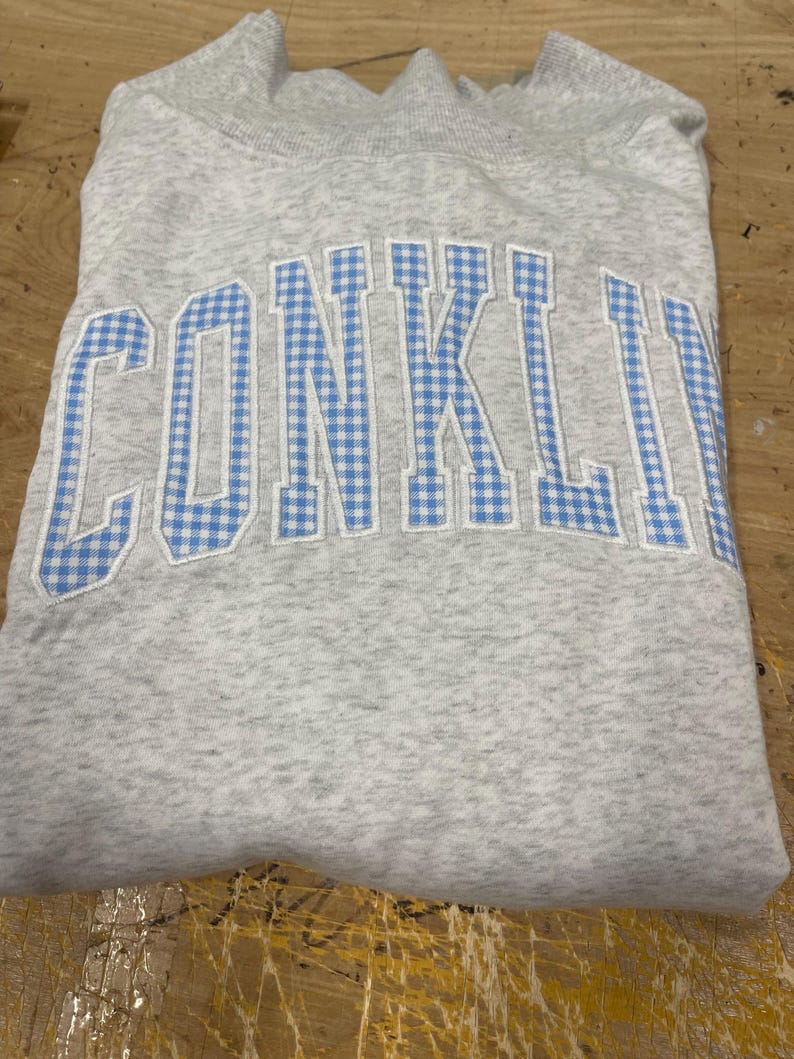 Custom Gingham Letter Game Day Pullover