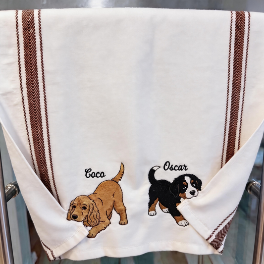 The "Biting Corner" Personalized Pet Dish Towel