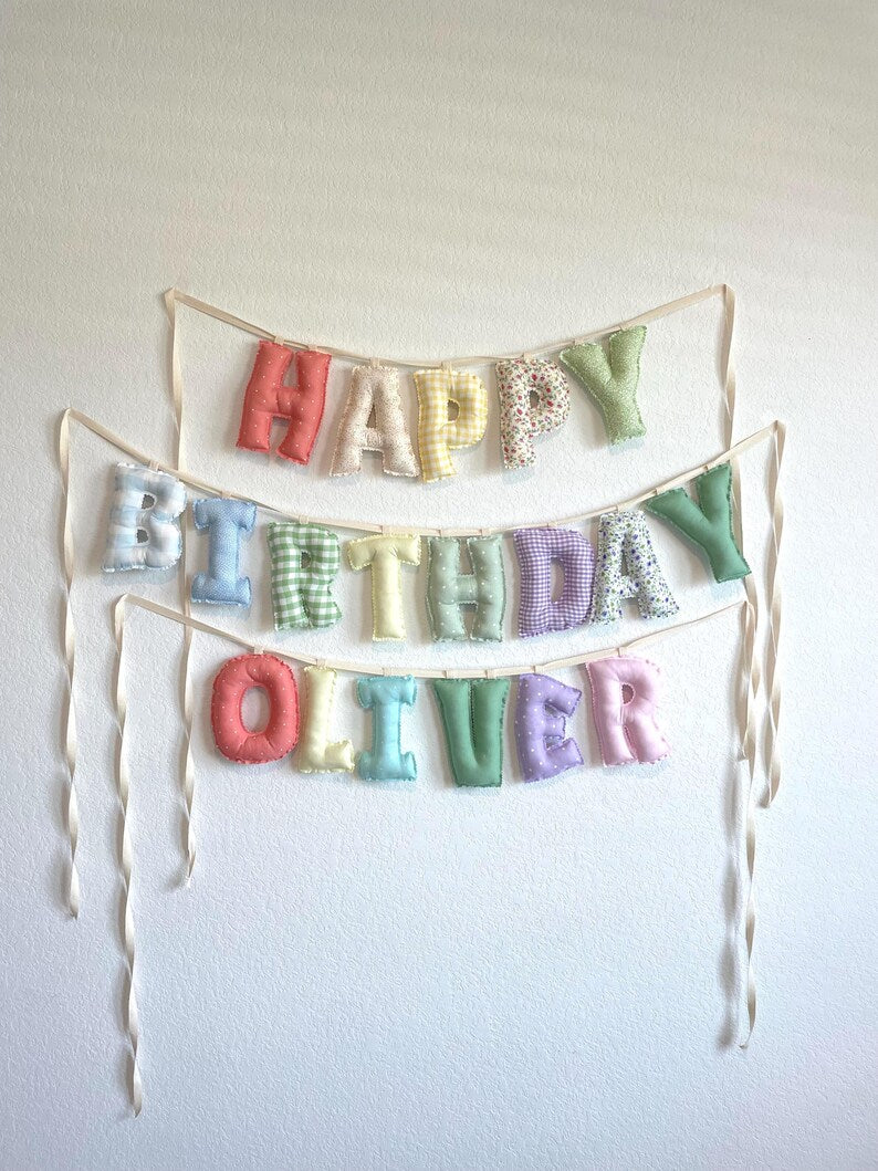 Personalized Stuffed Fabric Letter Garland
