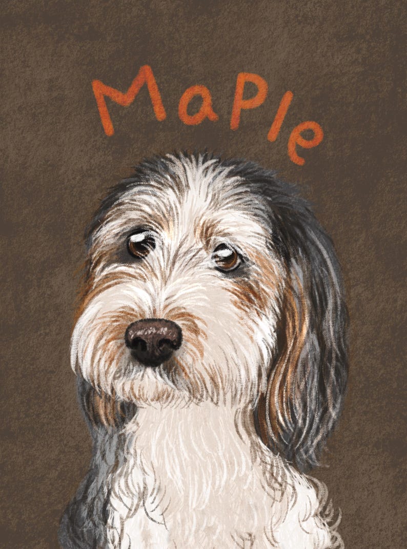 Personalized Hand-Drawn Starry Pet Portrait