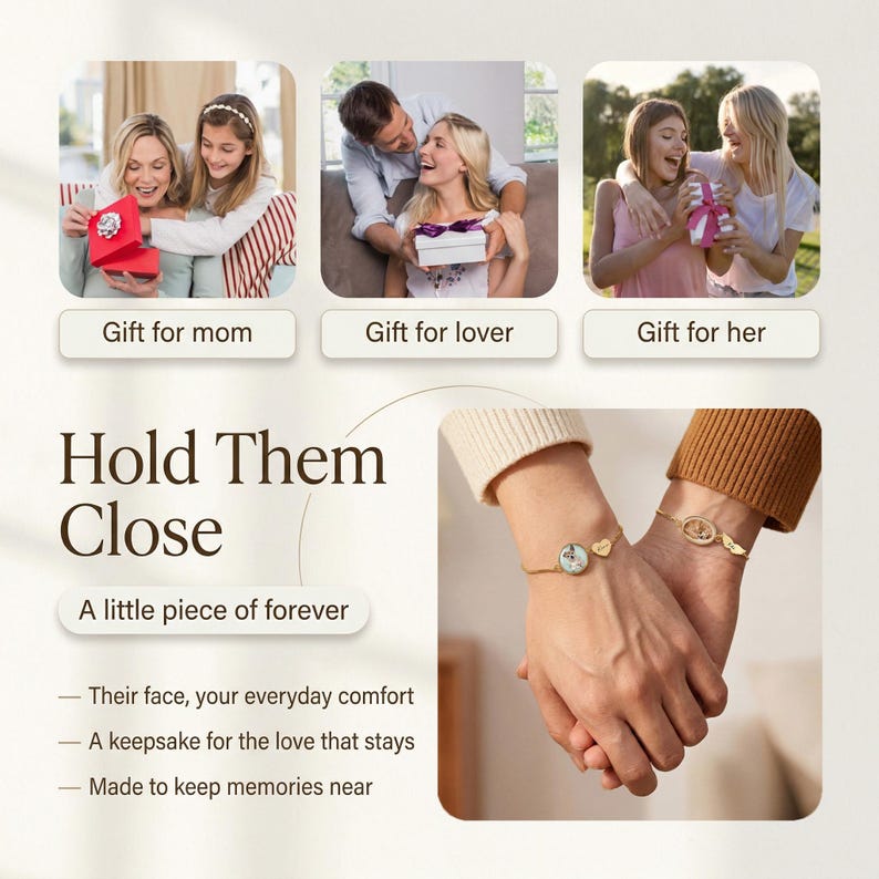 Forever With You Pet Bracelet - Custom Pet Photo & Engraved Charm Keepsake