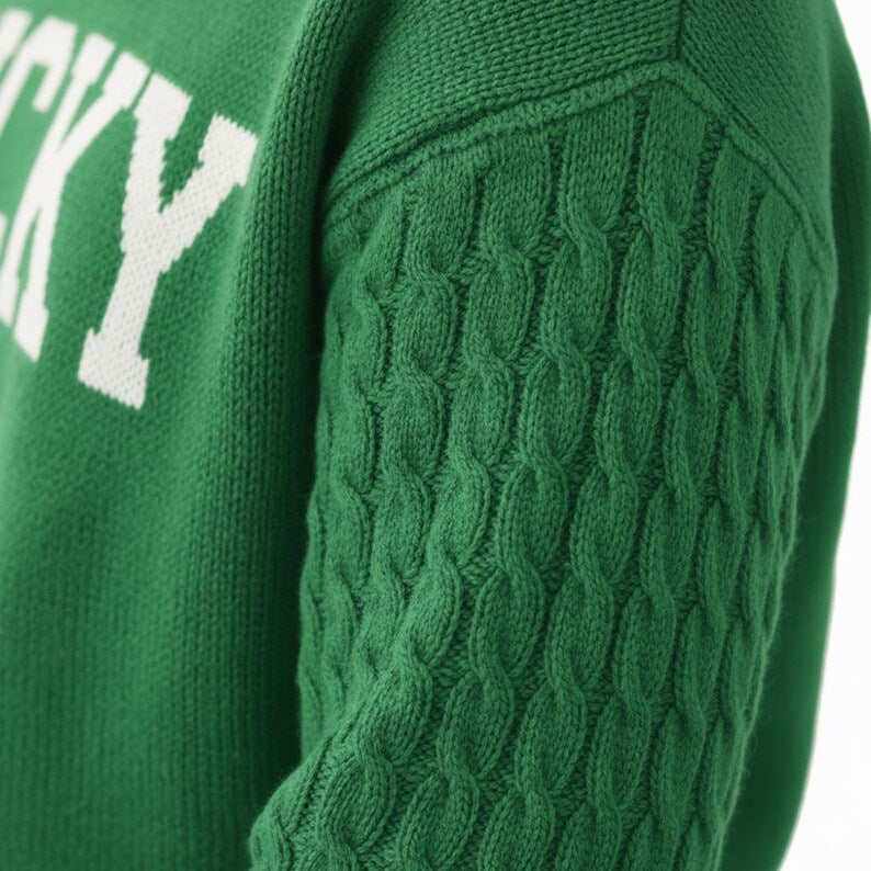 Custom Knit Lettering Crewneck Sweater