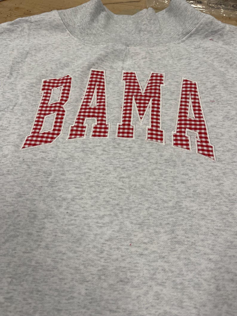 Custom Gingham Letter Game Day Pullover