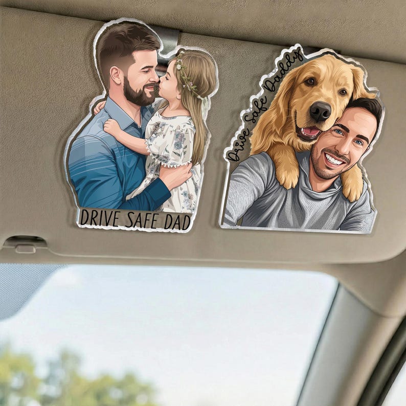 Custom Family Photo Fridge Magnet, Personalized Cartoon Portrait Magnet
