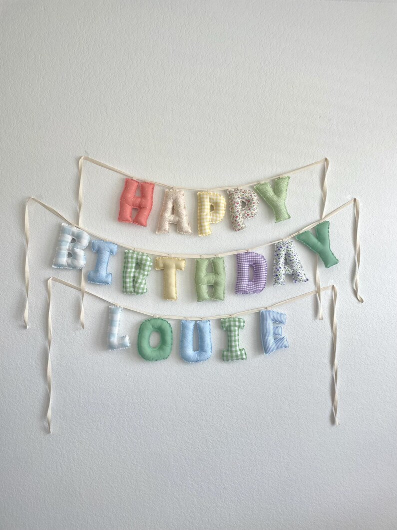 Personalized Stuffed Fabric Letter Garland