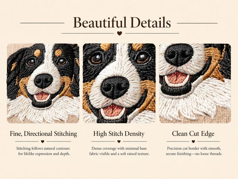 Custom Pet Embroidery Framed Art Personalized Name Pet Memorial Wooden Frame