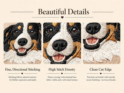 Custom Pet Embroidery Framed Art Personalized Name Pet Memorial Wooden Frame