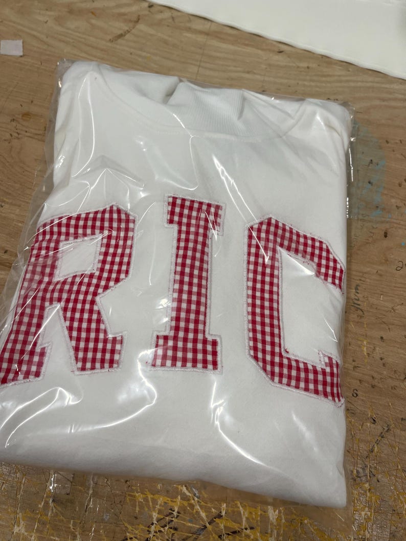 Custom Gingham Letter Game Day Pullover