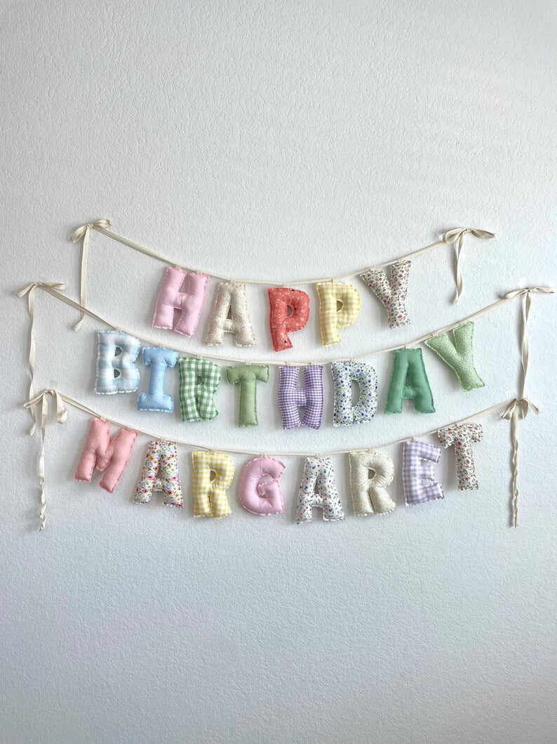 Personalized Stuffed Fabric Letter Garland