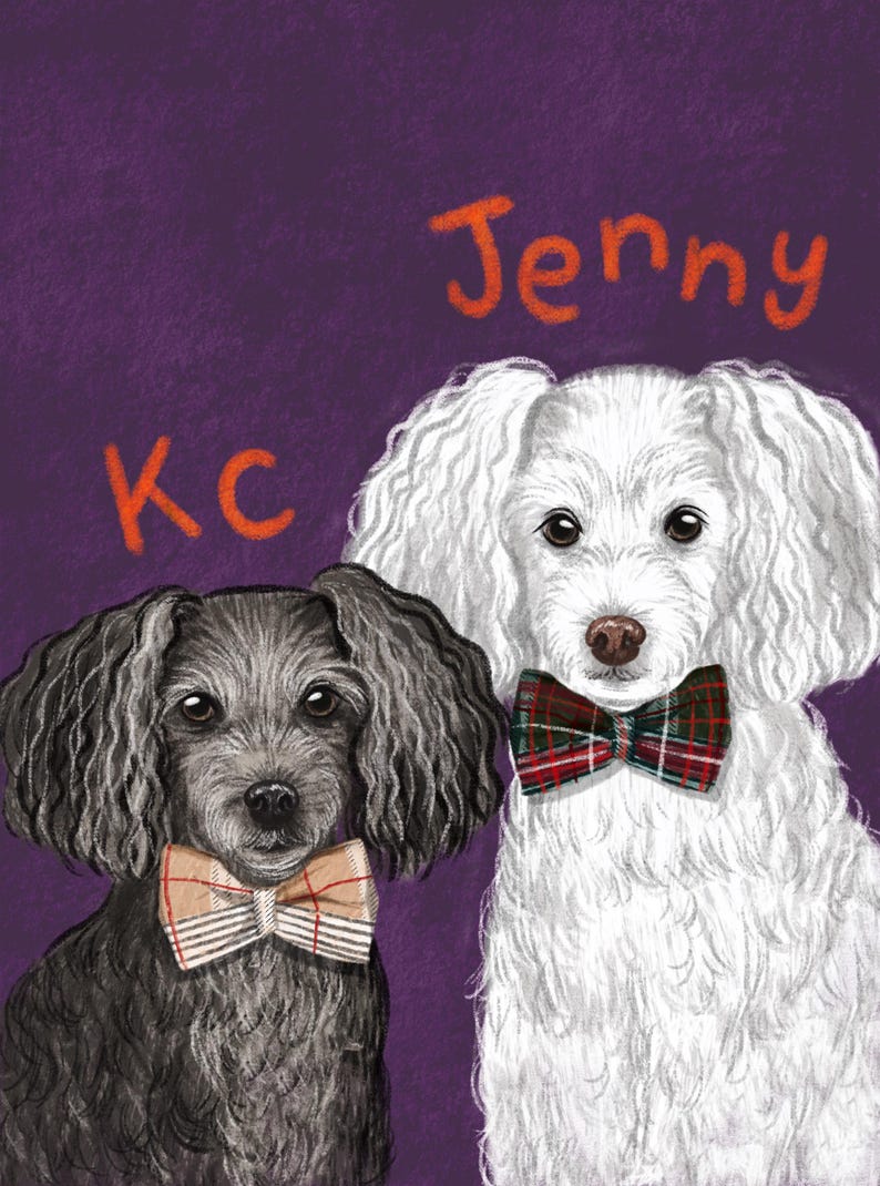 Personalized Hand-Drawn Starry Pet Portrait