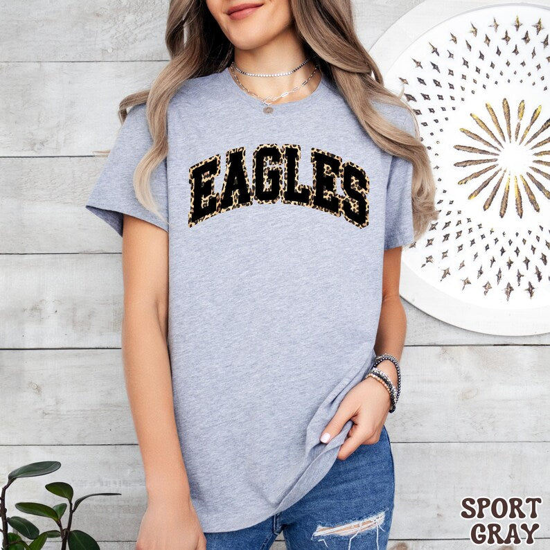 Custom Leopard Outline Varsity Crewneck Sweatshirt