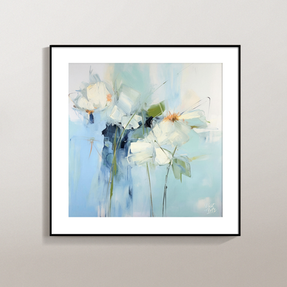 Textured Impasto Floral Oil Painting Vintage Floral Wall Art Print