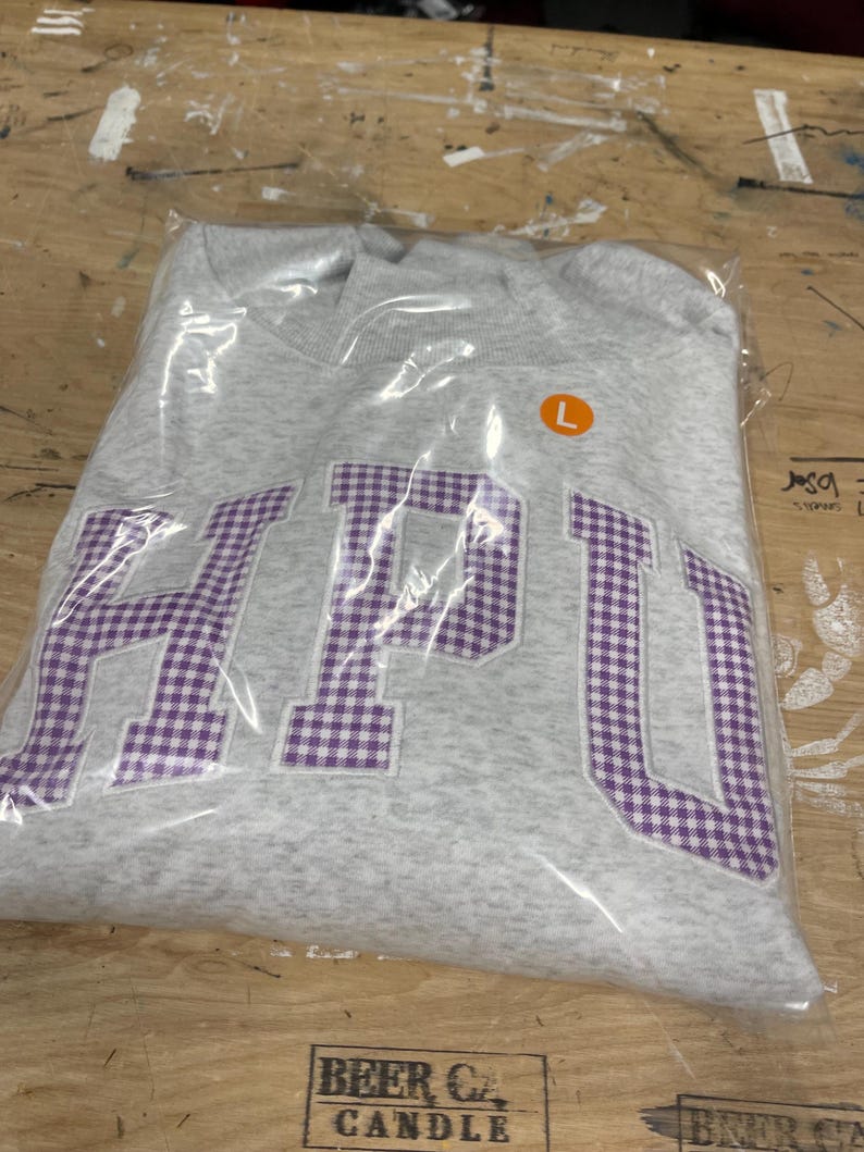 Custom Gingham Letter Game Day Pullover