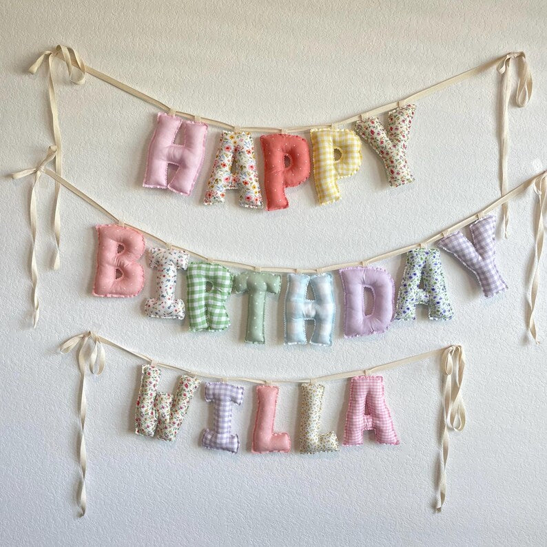Personalized Stuffed Fabric Letter Garland