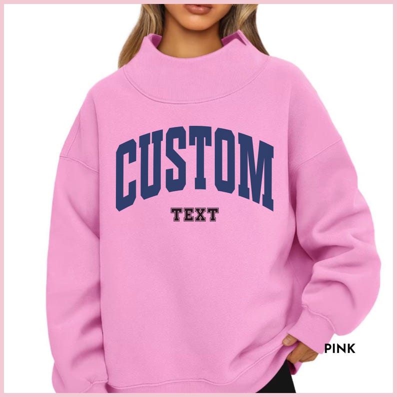 Custom Varsity Mock Neck Oversized Sweatshirt