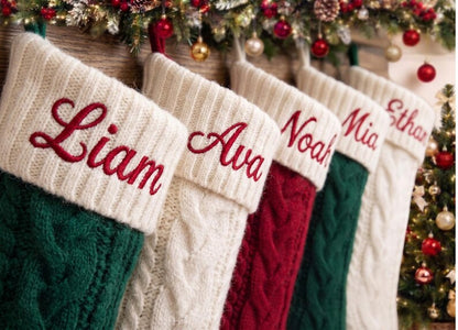 Personalized Cable Knit Christmas Stockings