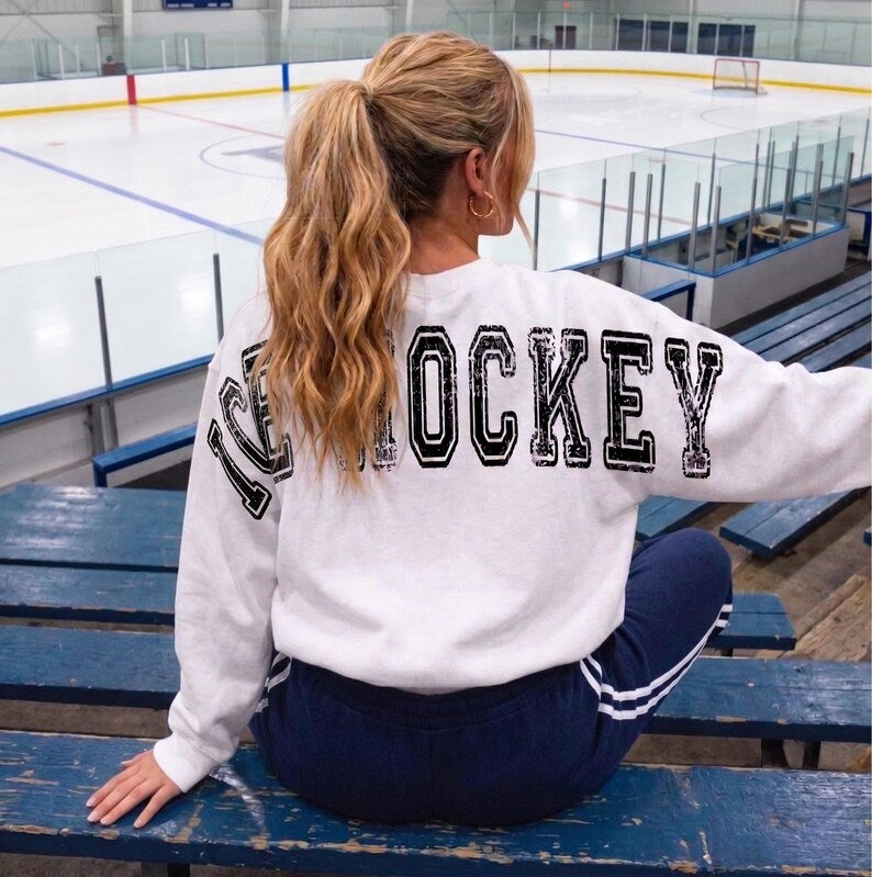 Custom Distressed Varsity Back Print Sweatshirt