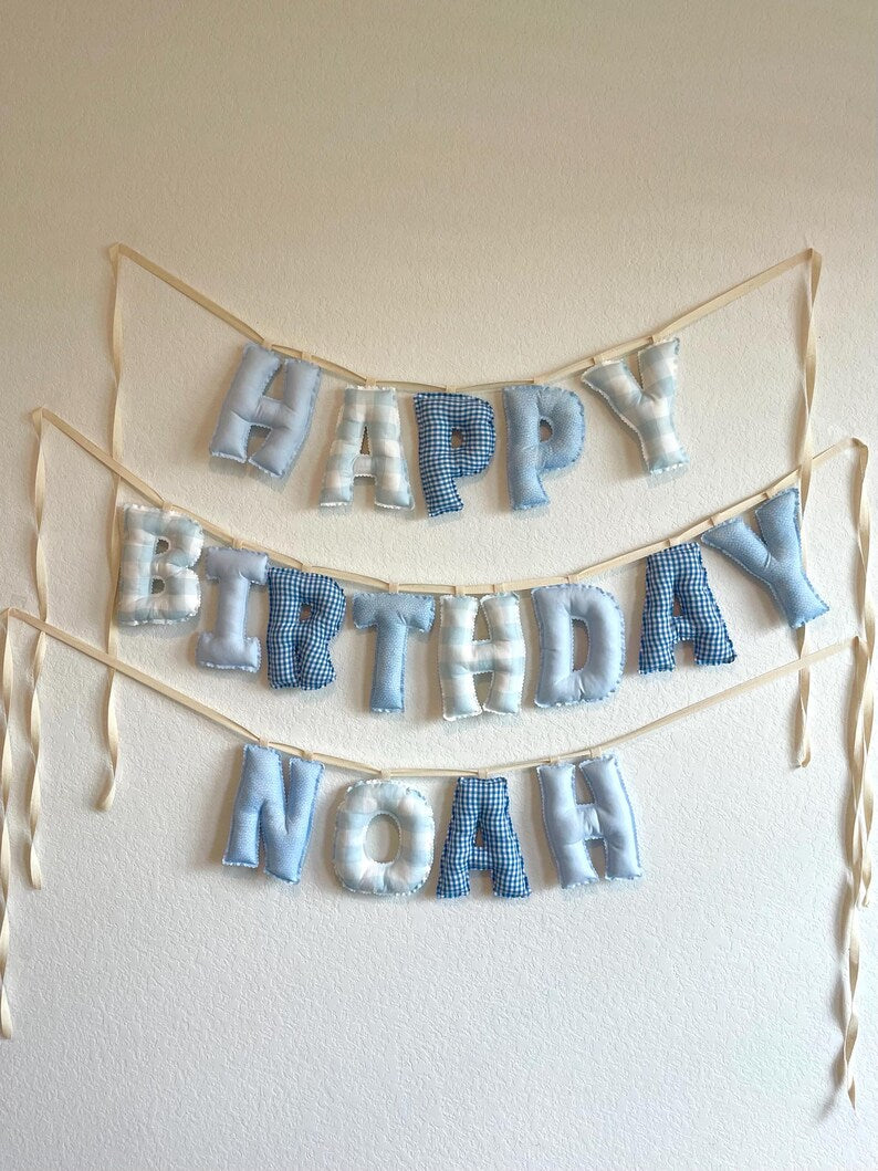 Personalized Stuffed Fabric Letter Garland