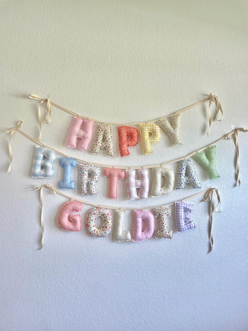 Personalized Stuffed Fabric Letter Garland