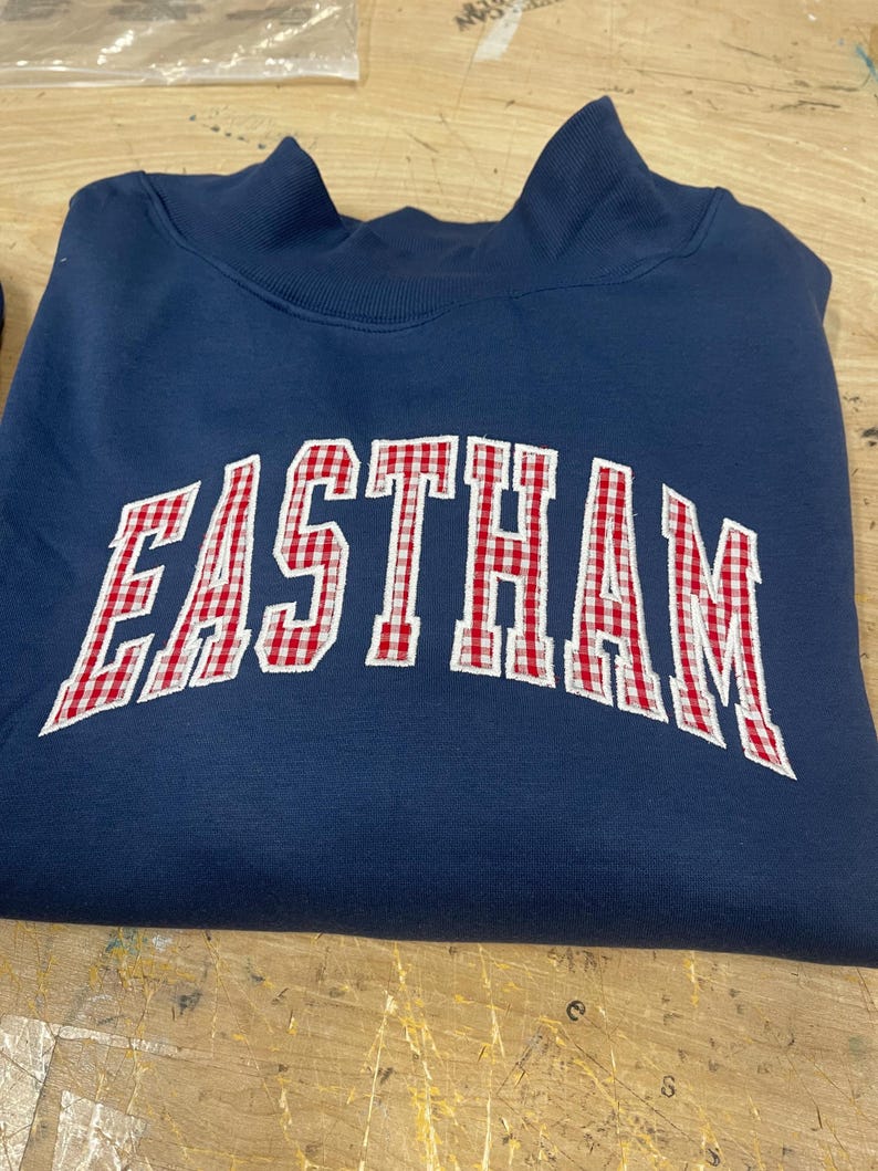 Custom Gingham Letter Game Day Pullover