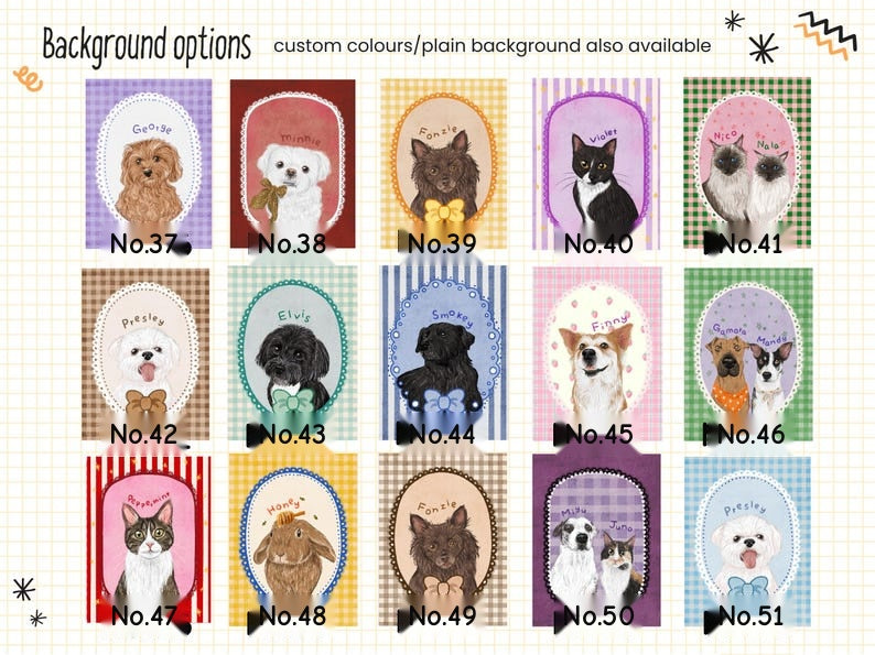 Personalized Hand-Drawn Starry Pet Portrait