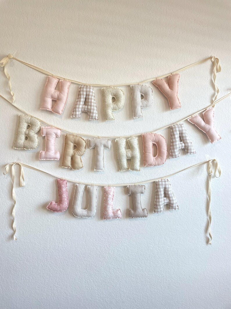 Personalized Stuffed Fabric Letter Garland