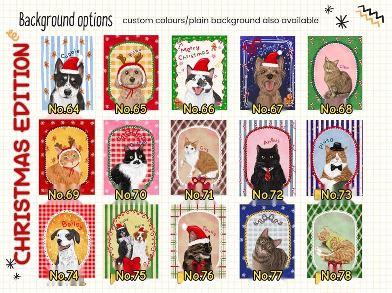 Personalized Hand-Drawn Starry Pet Portrait