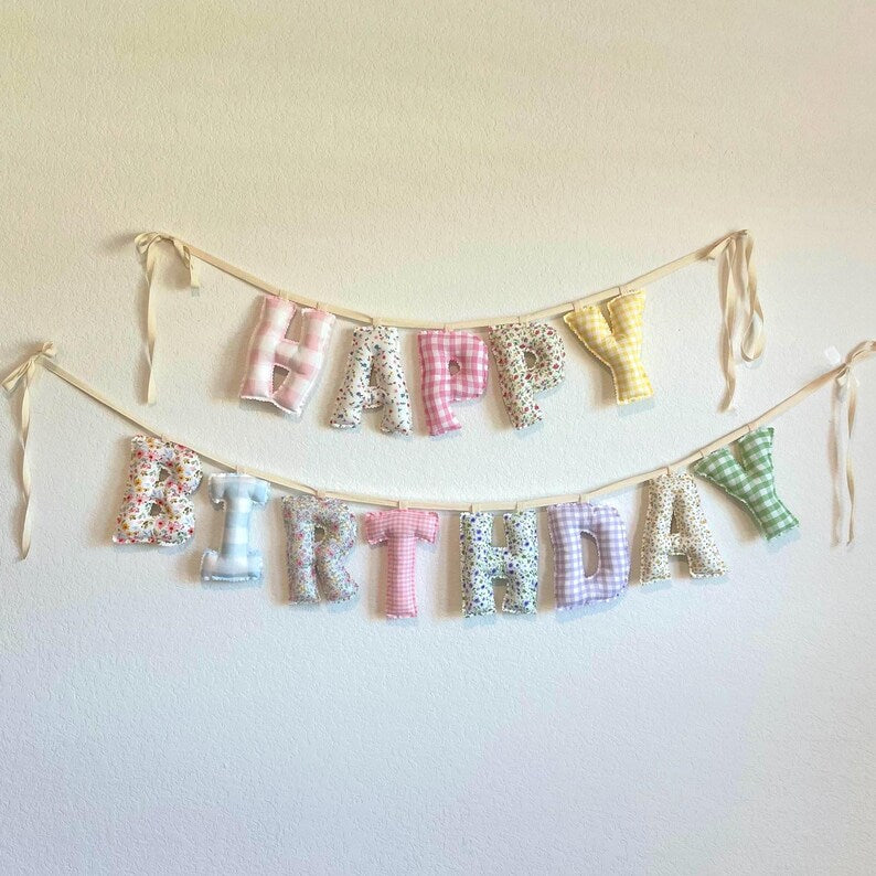 Personalized Stuffed Fabric Letter Garland