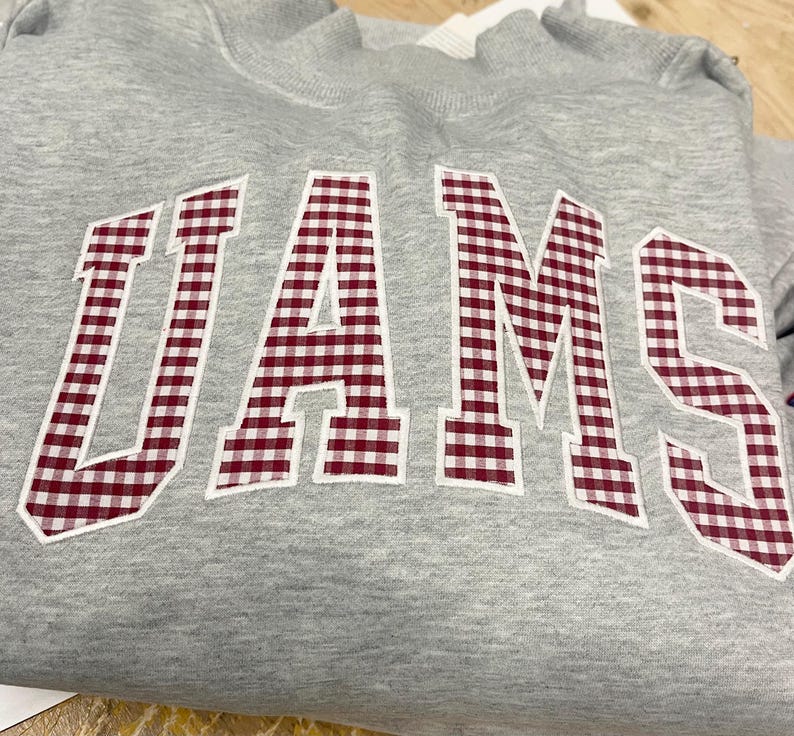 Custom Gingham Letter Game Day Pullover