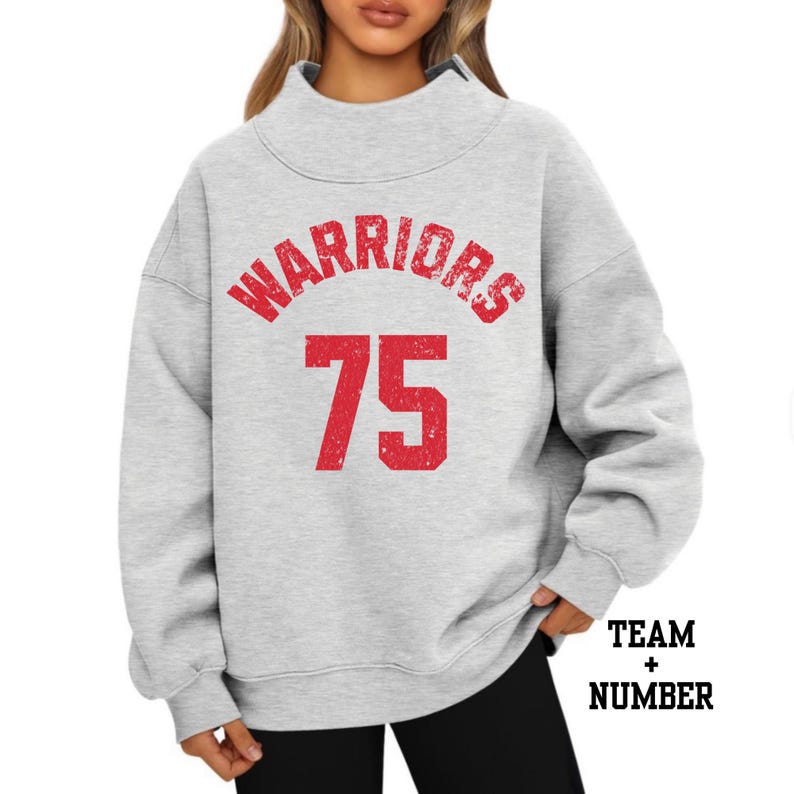 Custom Varsity Mock Neck Oversized Sweatshirt