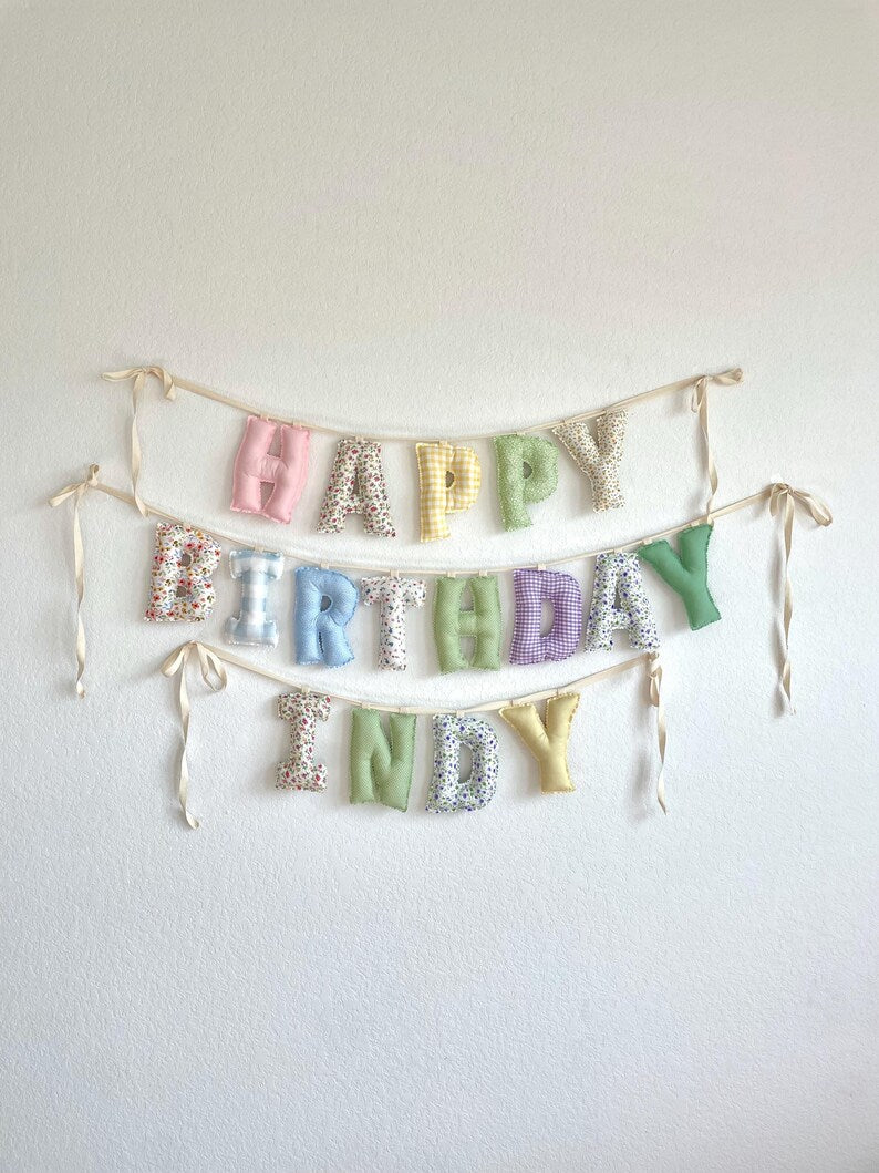 Personalized Stuffed Fabric Letter Garland