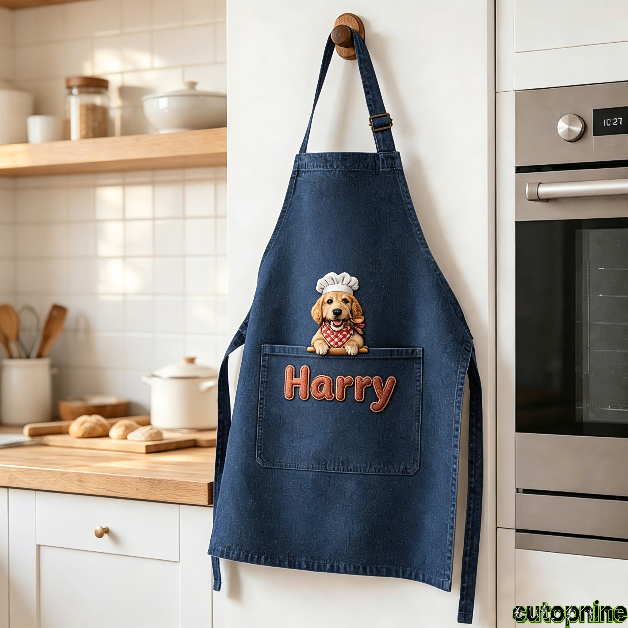 Custom Pet Portrait Embroidered Apron