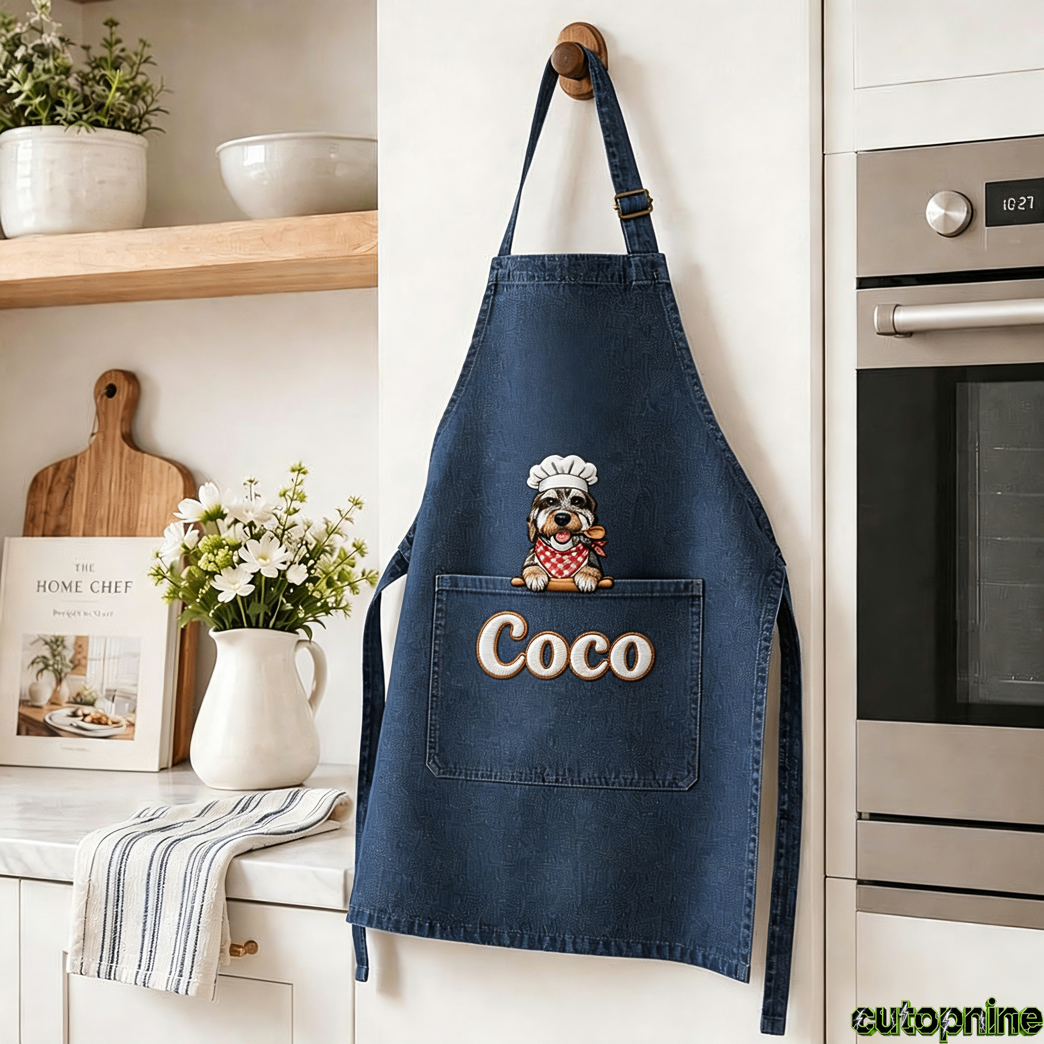 Custom Pet Portrait Embroidered Apron