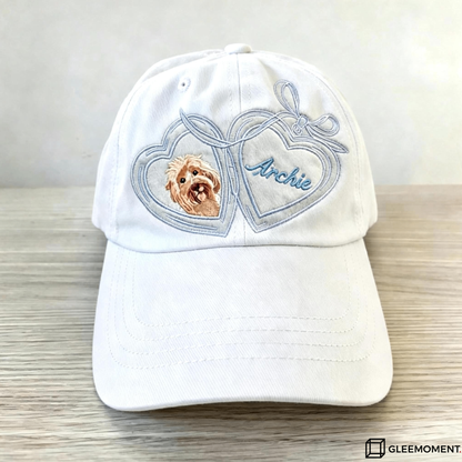 The Romantic Bow & Heart Personalized Pet Hat