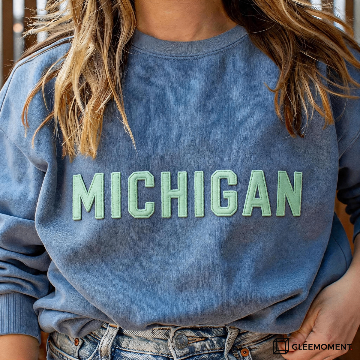 Custom Stitched Team Spirit  Retro Wool Felt Sweatshirt