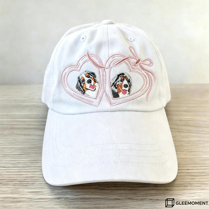 The Romantic Bow & Heart Personalized Pet Hat