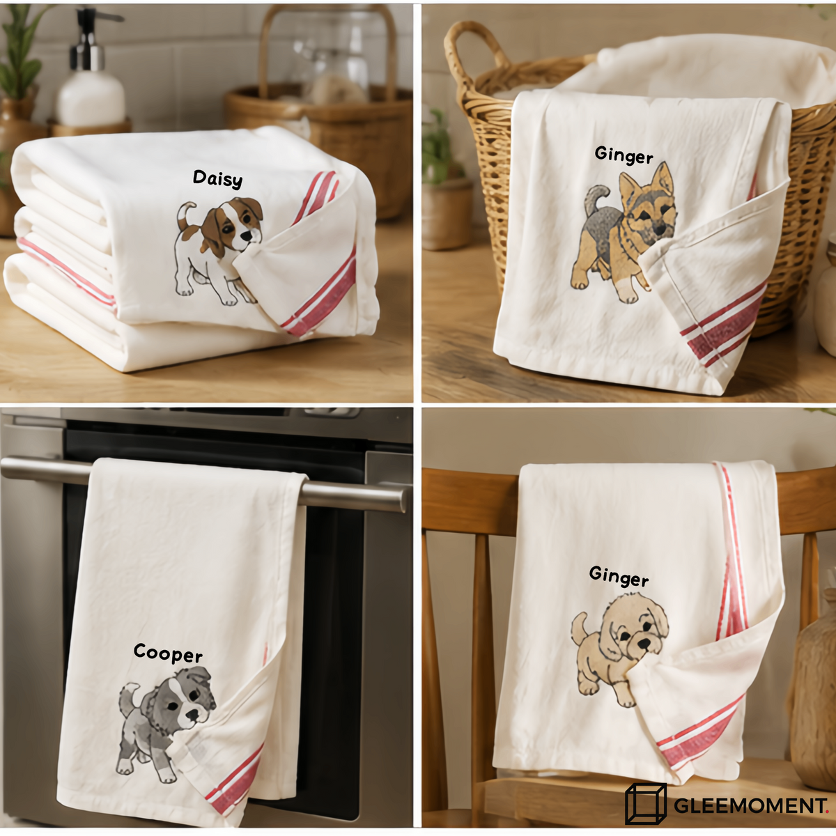The "Biting Corner" Personalized Pet Dish Towel