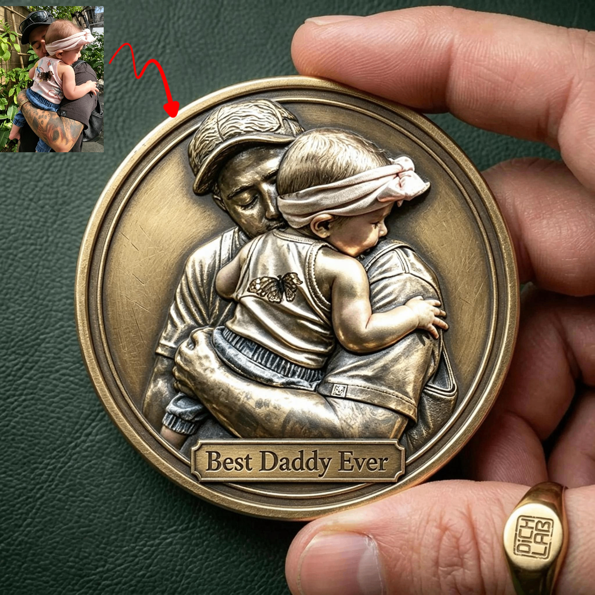The Antique Brass Custom Desk Relief Coin