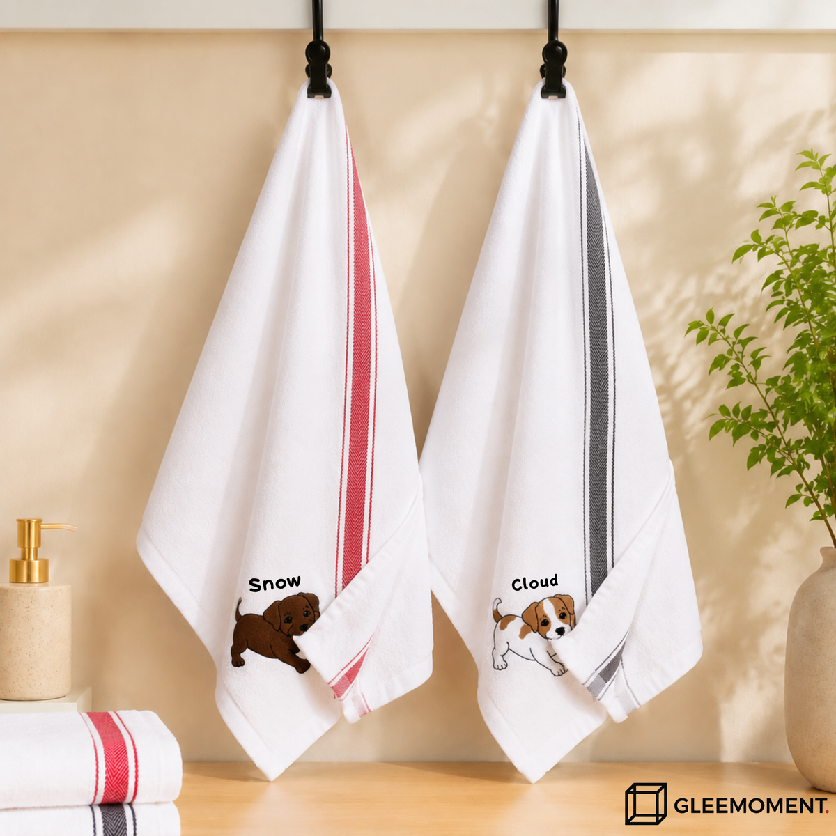 The "Biting Corner" Personalized Pet Dish Towel