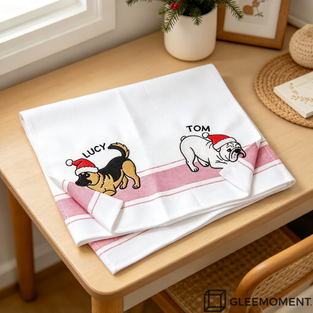 Custom Embroidered Pet Christmas Towel