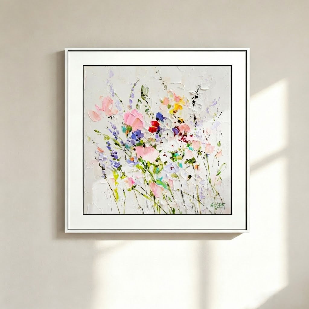 Textured Impasto Floral Oil Painting Vintage Floral Wall Art Print